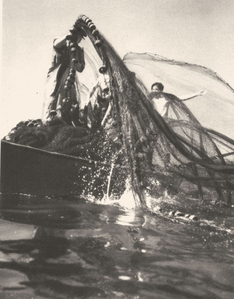 BRAZIL. Rio de Janeiro. Pêcheurs Fishing 1951 old vintage print picture
